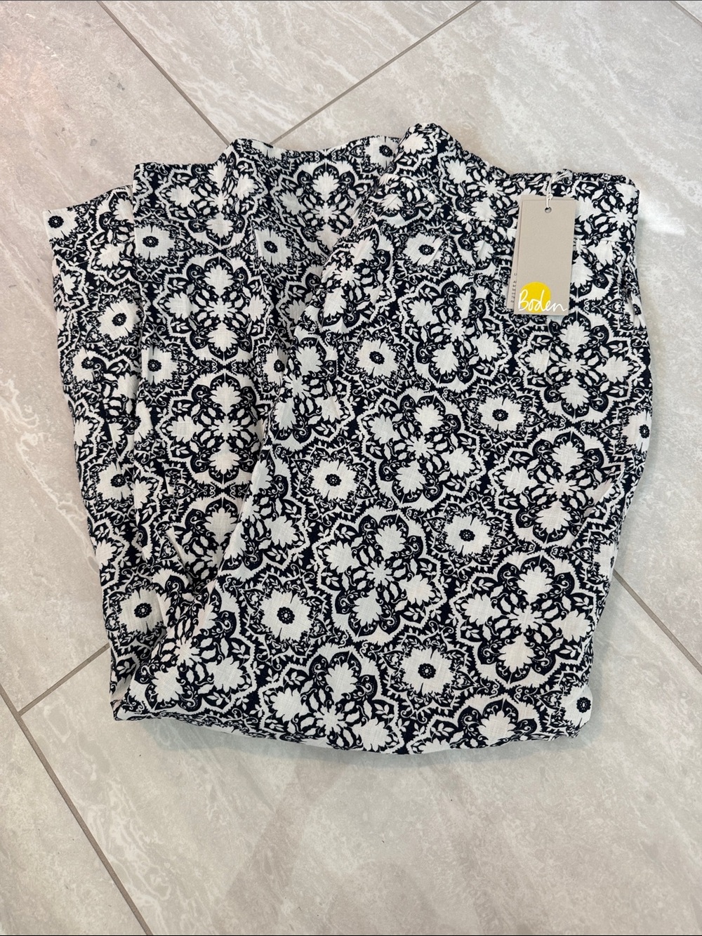 Boden Black and White Floral Medallion Maxi Skirt NWT UK 12 US 8